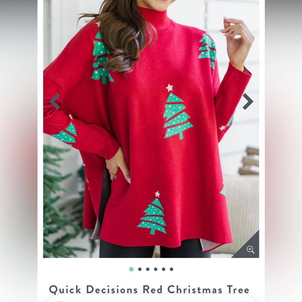 🎄 Shop the Mint Festive Red Christmas Tree Sweater 🎄